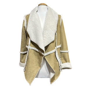 Olsenboye Faux Suede and Shearling Open Front Jacket Size Medium - EUC
